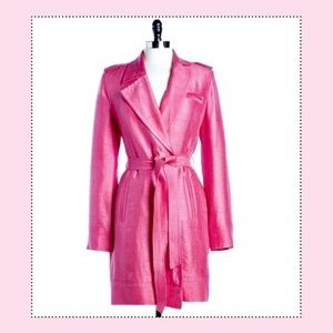 COPY - Hot Pink Satin Mini Trench